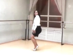 Sexy Girl Dancing In Short Skirt