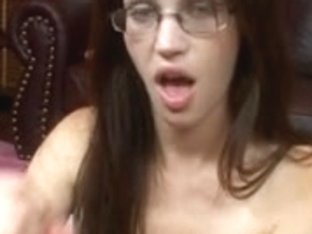 Girl Gives A Hj And Receives Cum On Her Glasses