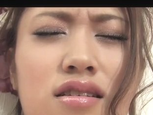 Japanese honey in kimono masturbating herself