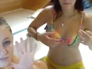 Homemade Video Of A Horny Babe Taking A Bath With Her Friend