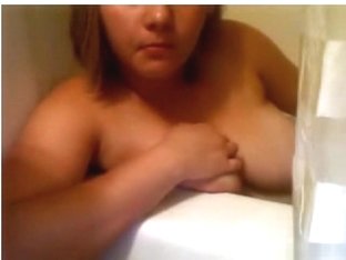 Chubby Busty Girl Plays With Herself In The Bathtub