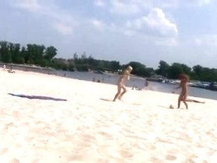 Hawt legal age teenager nudists play at beach.