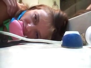 Tied Up Dirty Talking Girl Gets Doggystyle Fucked In The Bathroom With Creampie