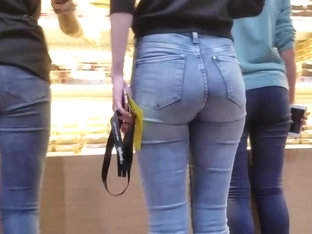 Hot Girl's Ass In Tight Jeans