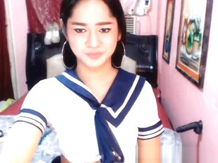 Horny Gorgeous Tranny Babe Jerking Off