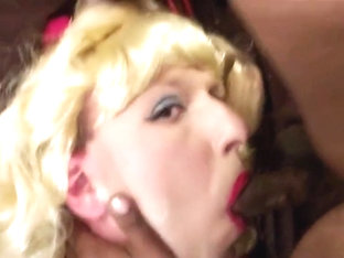 Sissy crossdresser Annette sucks and gets fucked by regular