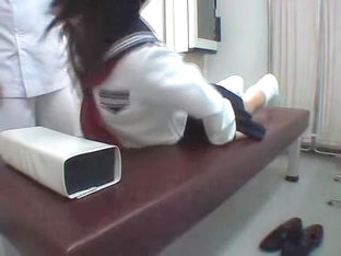 Jap Schoolgirl Fingered In Voyeur Erotic Massage Clip