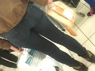 Candid Ass At Shop, Perfect Round Ass Jean