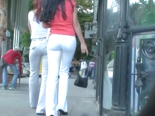 Two Ladies With Sexy Asses Walking Down The Street