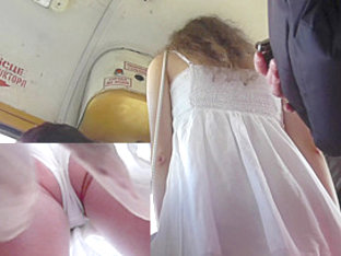 Real Upskirt Of The Pretty Chick Filmed In The Bus