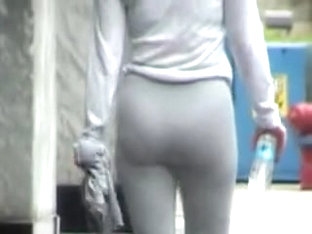 Girl With Candid Ass Is Wearing The Tight Grey Pants 03u