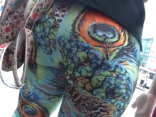 Big Butt Wiggles In Peacock Tights
