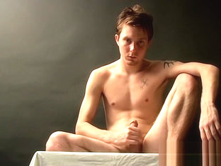 Straight jock amateur with a hairy cock solo masturbates