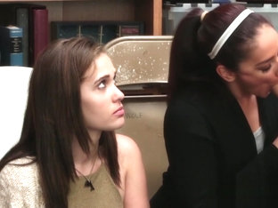 One cock pounding two tight cunts