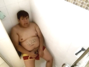 Chub Boy Strips, Piss, And Showers For Friend (Request)