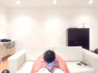 Gorgeous hunk wearing white briefs on cam