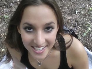 Nasty Brunette In Public Blowjob