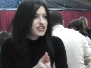Pale Black Haired Babe Nika Gets Filmed In Public