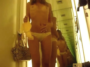 Sexy Blonde Trying on BIKINIS in Change Room