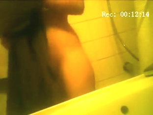 Nice angle on sister naked in a shower