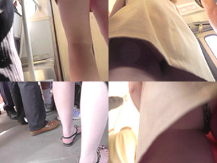 Skinny-ass gal filmed in a bus in upskirt mov