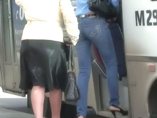 Candid Street Voyeur Enjoys Filming Tight Booties.