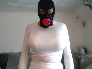 Oiled up Cross dresser in white