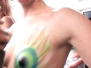 Springbreaklife Video: Hot Chicks Getting Tiny Tits Painted