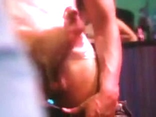 Hot girl strip dances and makes guys cum