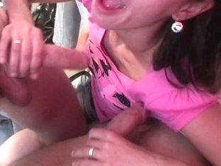 Delightful college cutie stretched widely for several peckers