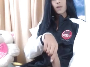 massive penis latina Cums On Her clothes