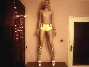 Strip video with skinny blonde