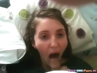 Shooting Sex Cream In This Cute Legal Age Teenager's Throat