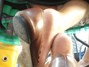 Candid mature shoeplay in flats #1