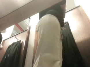 Babe In Changing Room Trying On Cloths And Getting Ass Spied