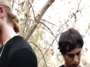 Outdoor teen cock sucking and cum eating