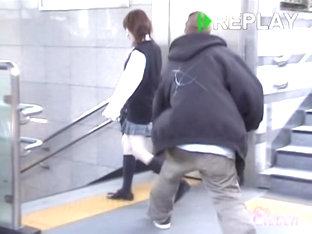 Japanese Freshman's Underwear Visible During Skirt Sharking