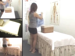 Asian teen hottie enjoys in hidden cam erotic massage clip