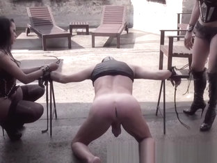 Two Lusty Trannies Fuck Their Sissy Slave