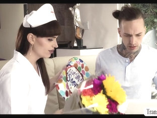 TS nurse Natalie have anal sex her man