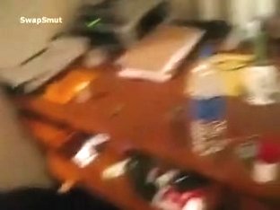 Breasty housewife gives a nice oral-job