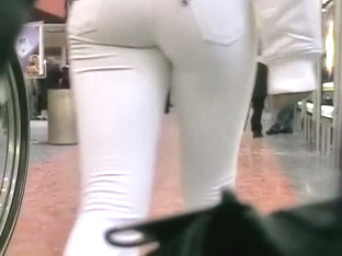 Teen Babe With Perfect Ass In Tight White Jeans