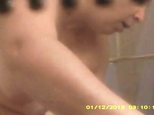 Great Shots Of Full Bellied Wife After Shower