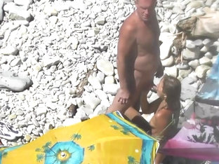 Guy Cumshot His Girlfriend In Her Mouth At A Public Beach