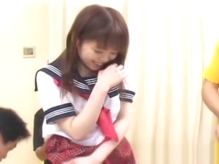 Horny asian schoolgirl in threesome porn part4