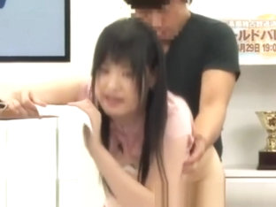 Asian babe gets her pussy pounded from behind