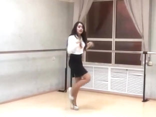 Sexy Girl Dancing In Short Skirt