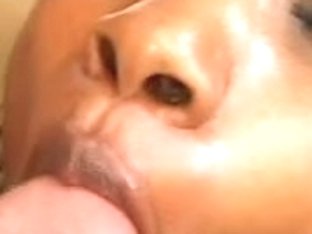 Darksome Playgirl Sucks Her Mans 10-pounder Then Takes A Facial