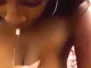 Ebony With Huge Rack Gives A Pov Blowjob