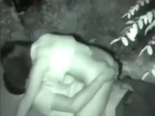 Voyeur tapes a fucked up couple fucking in the bushes